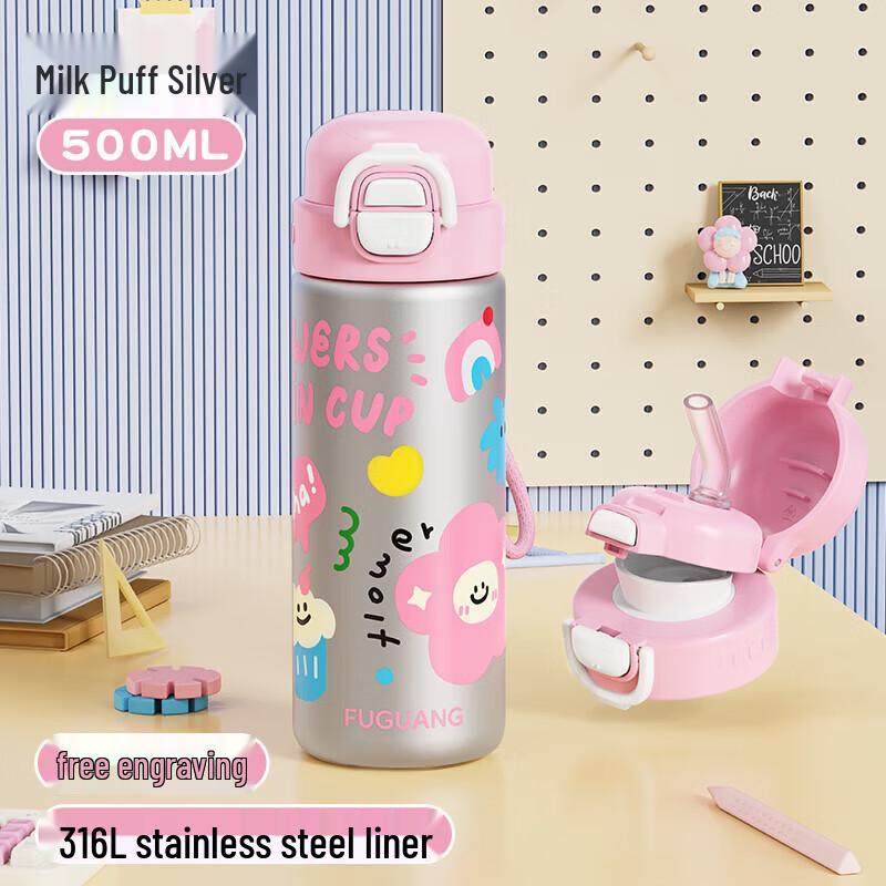 FUGUANG 500ml Dual-Drink Insulated Water Bottle