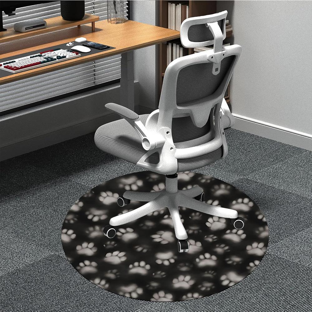 1pc Paw Prints Chair Carpet for Office, Non-slip, Soft and Durable Office Rug, Perfect for Office Yy251227162