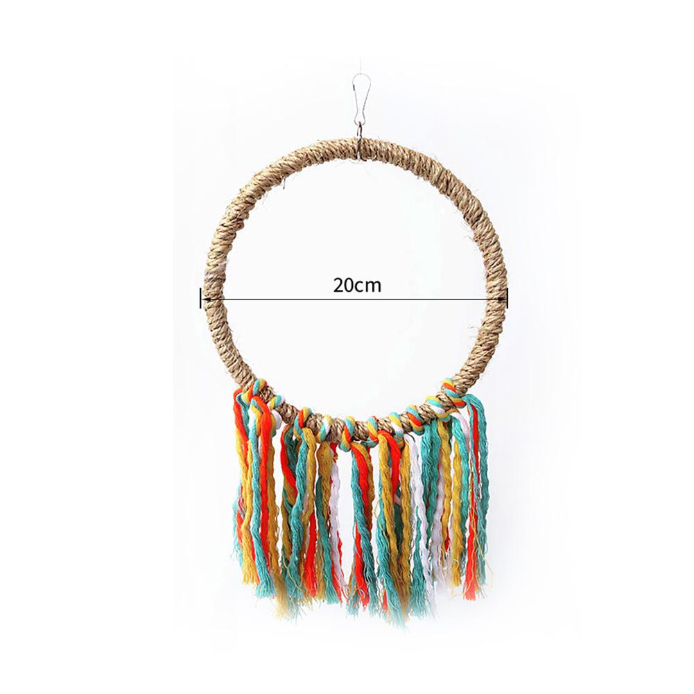 Pet Bird Parrot Toy Cotton Rope Circle Toys Chewing Bite Parrot Perch Hanging Cage Swing Rope Ring Stand Climb Toy Bird Supplies