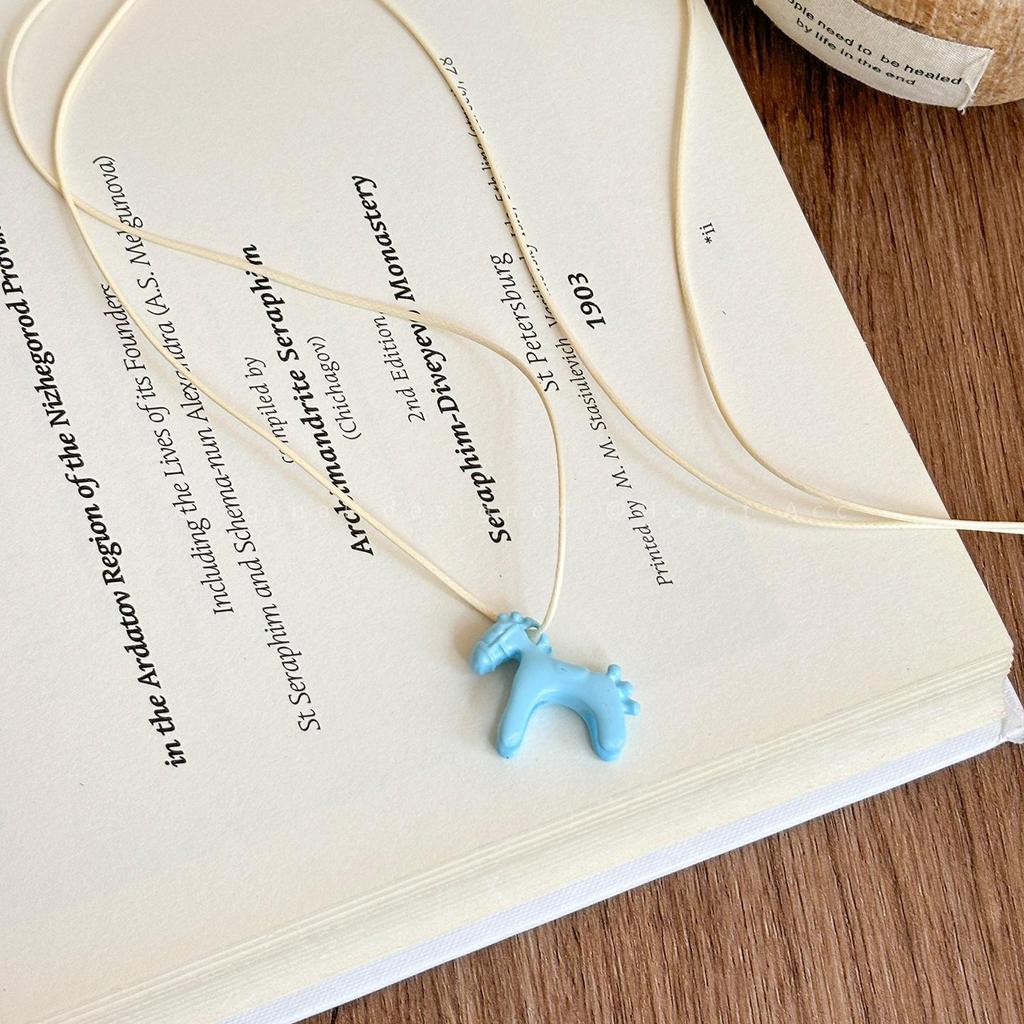 Oil Drip Pony Pendant Fashion Necklace 2025 - Cute & Versatile Clavicle Chain with High-End Style