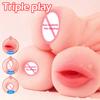 Men's Aircraft Cup Male Masturbator Oral Vaginal Anal Masturbation Soft Real Vagina Pocket Pussy Sex Toys for Men Blowjob