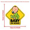 Cute Baby On Board Car Sticker - Yellow Diamond Shape Pacifier Infant Design, Waterproof Vinyl Decal, Car Safety Reminder Decor