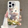 Silver Cute Cat iPhone 17 Case for Apple 15 Pro Max, 14 Pro/13/16 Pro Cross-Border.