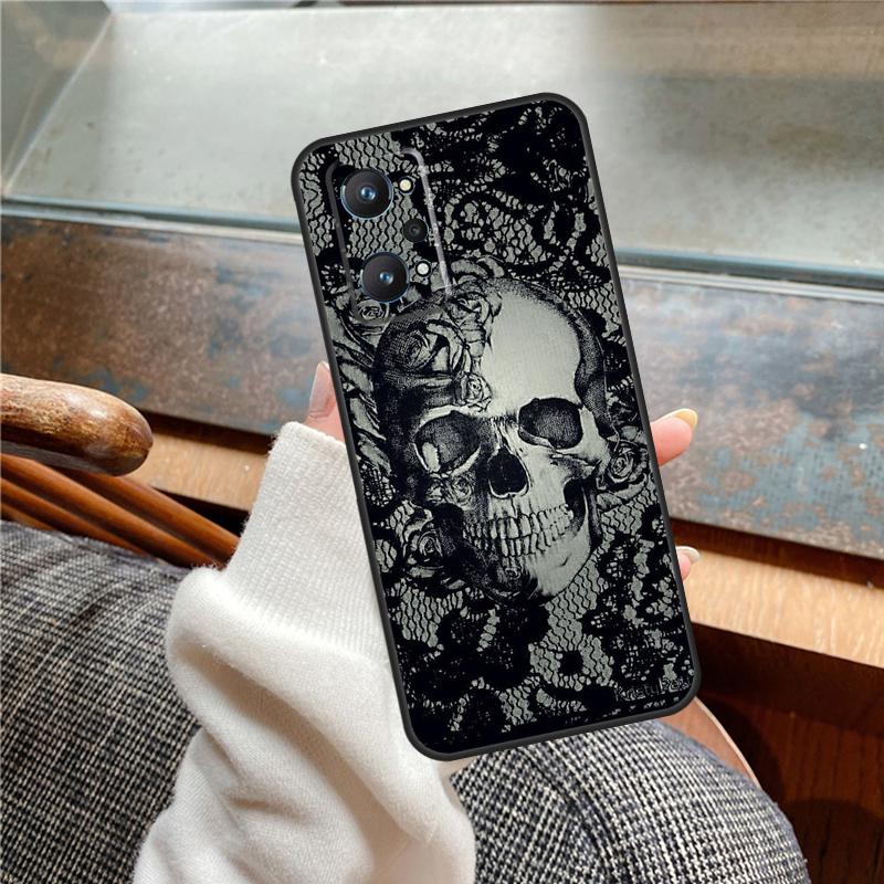 Gothic Skull Case For Realme 12 Pro Plus 11 13 14 C63 C61 C55 C51 C53 C25 C65 C67 C71 C75 GT6 GT7 15 Pro