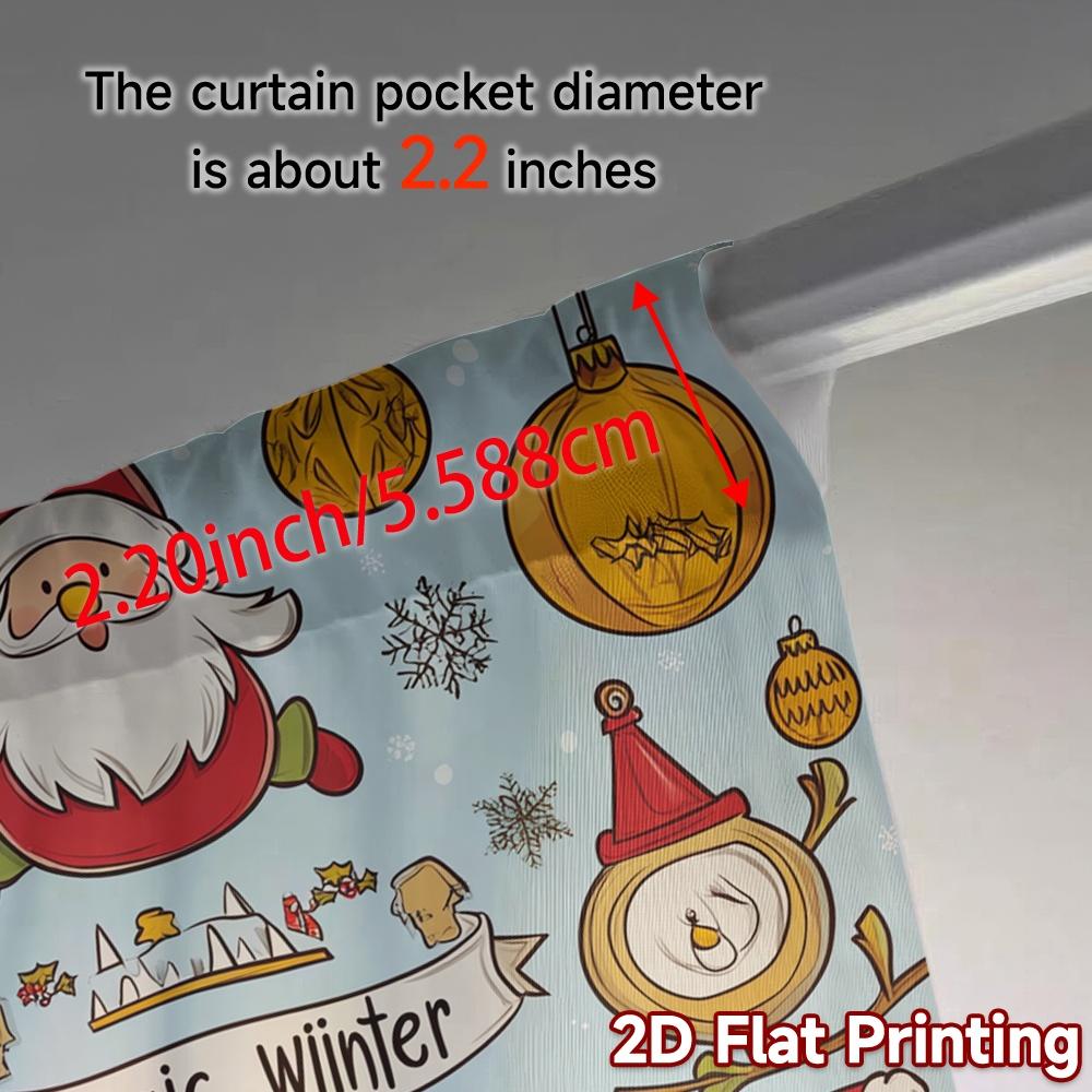 2pcs,Curtains Christmas ornaments Santa Claus snowman tree (2) Popular Minimalist Curtains Prints Light Filtering Curtains