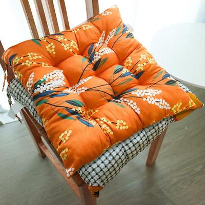 1PC Ultra Soft Linen Chair Cushion Seat Cushion Seat Pad With Ties Car Seat Mat Thick Living Room