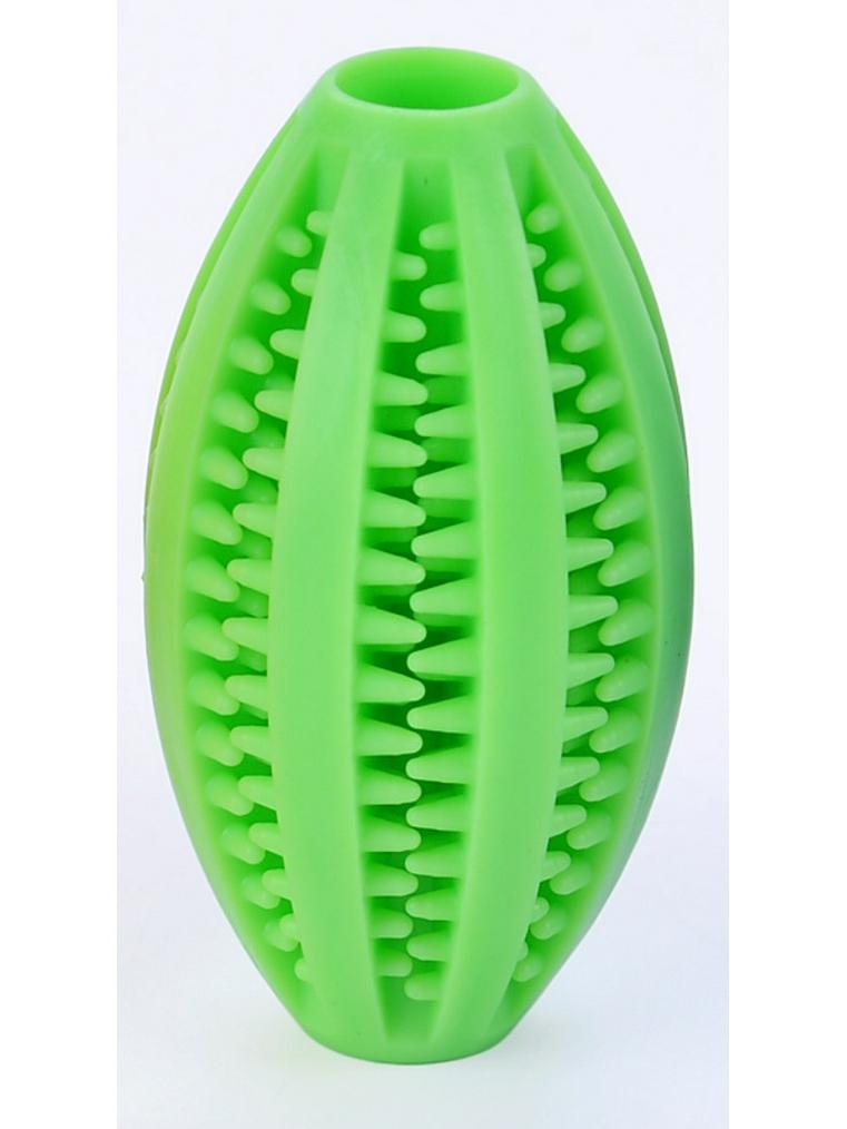 

Игрушка для собак для самостоятельного развлечения, устойчивая к укусам: Мяч-арбуз для прятания еды для снятия скуки и скрежета зубами Small - Diameter 5cm * Length 9cm неоновый зеленый