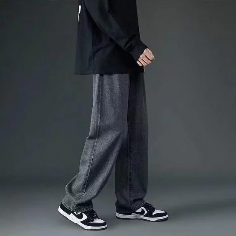 Men's Versatile Wide-Leg Jeans: 2023 Spring Casual Loose Straight Trousers