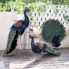 Modern Garden Decoration Peacock Statue Home Decor Metal Bird Sculpture Garden Home Accessories Large Simulation Animal Figurine
