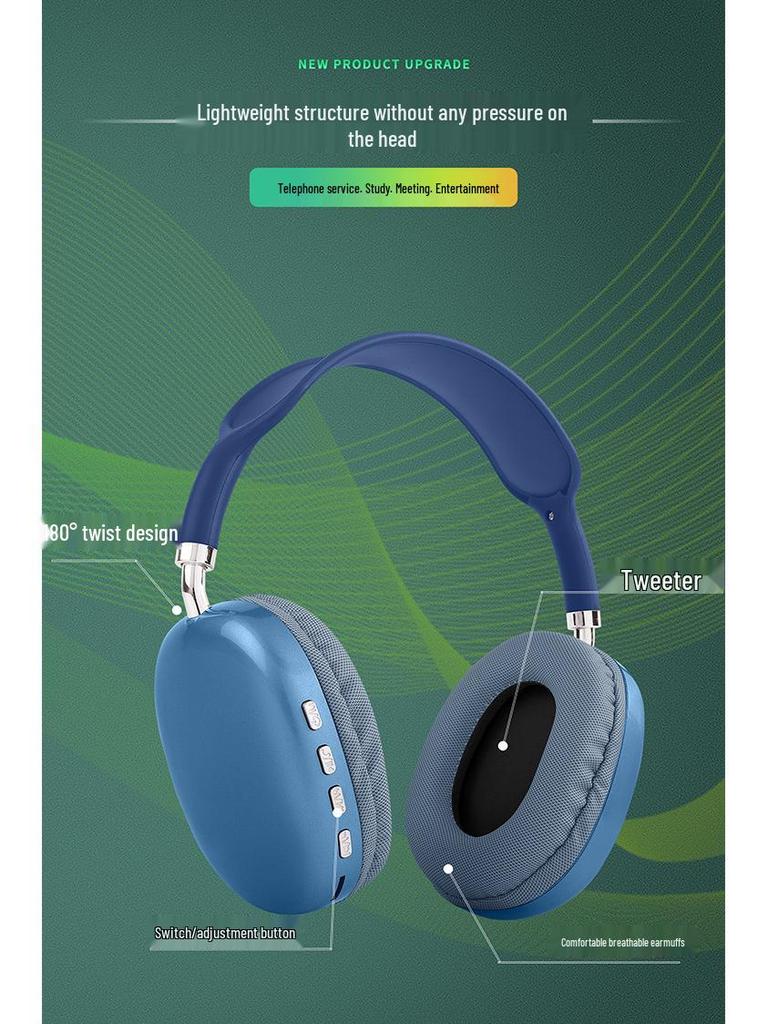 P9 Wireless Bluetooth Headset: Cross-Border, Head-Mounted, Universal for Sports and Gaming.