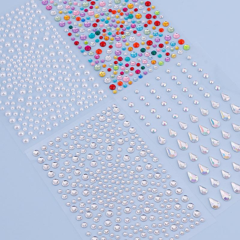 Combination Face Diamond Laser Colorful Diamond Sticker Face Tear Diamond Eyebrow Sticker Star Moon Nail Art Jewelry