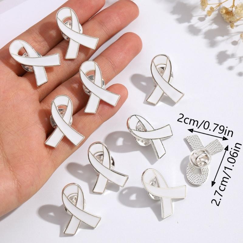 Brože s mašlí ze slitiny pro dobrovolníky Balení 20 ks Brož pro povědomí o rakovině Charitativní šperky Dárky