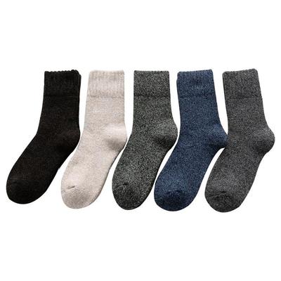 5 Pair/Lot Men's Wool Socks Winter Warm Stripe High Quality Casual Thick Socks Male New Size EU38-45