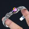 925 Sterling Silver American Dichroic Glass Stone Wedding Ethnic Bangle Jewelry