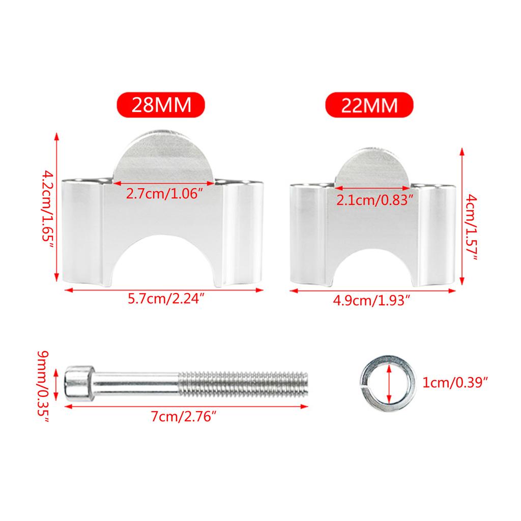 22mm 25mm Motorcycle Handlebar Risers, 2Pcs Universal Handlebar Clamp Stable Durable 25mm/28mm Handlebar Risers