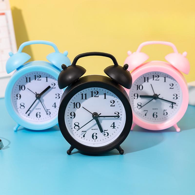 Colorful Children's Alarm Clock Cartoon Alarm Clock Creative Small Alarm Clock Student Fresh Cute Silent Bedside Battery Clock