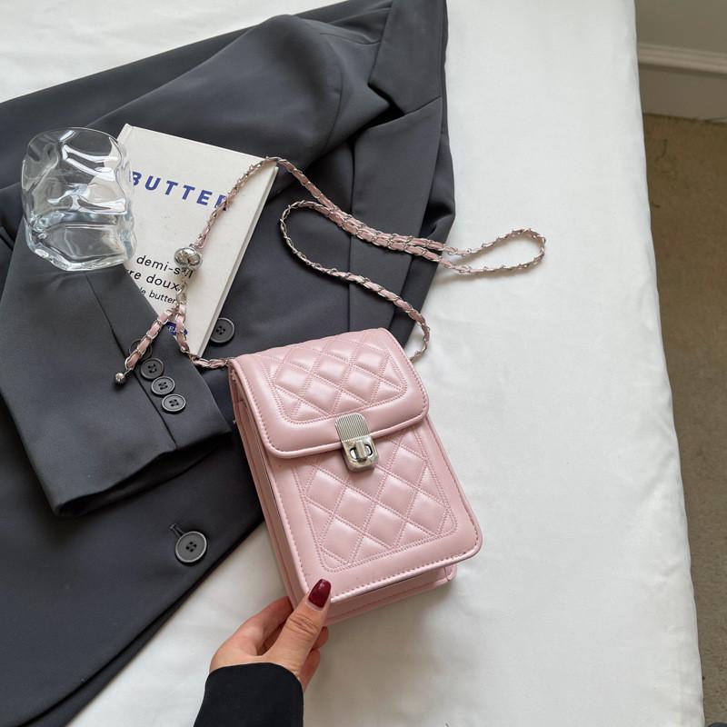 

Chic Minimalist Black Pu Crossbody Bag For Women Stylish Summer Phone Purse Pink