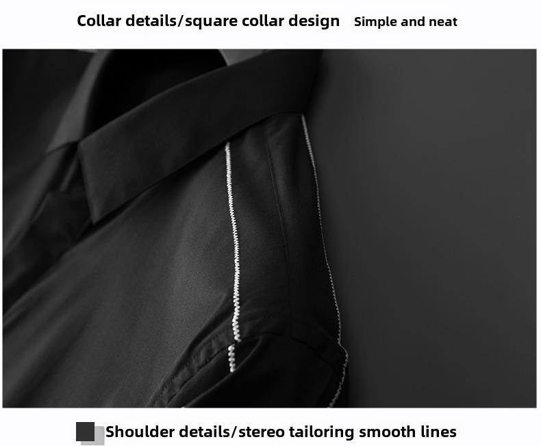 Pánská evropská lehká luxusní vyšívaná nežehlivá košile s dlouhým rukávem