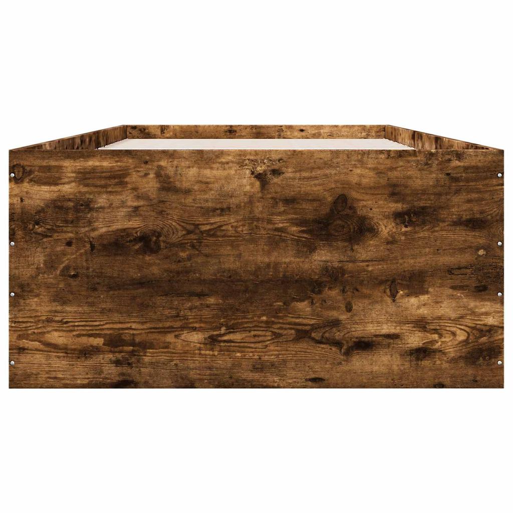 Floor Bed Frame Smoked Oak 80 X 200 Cm Engineered Wood
