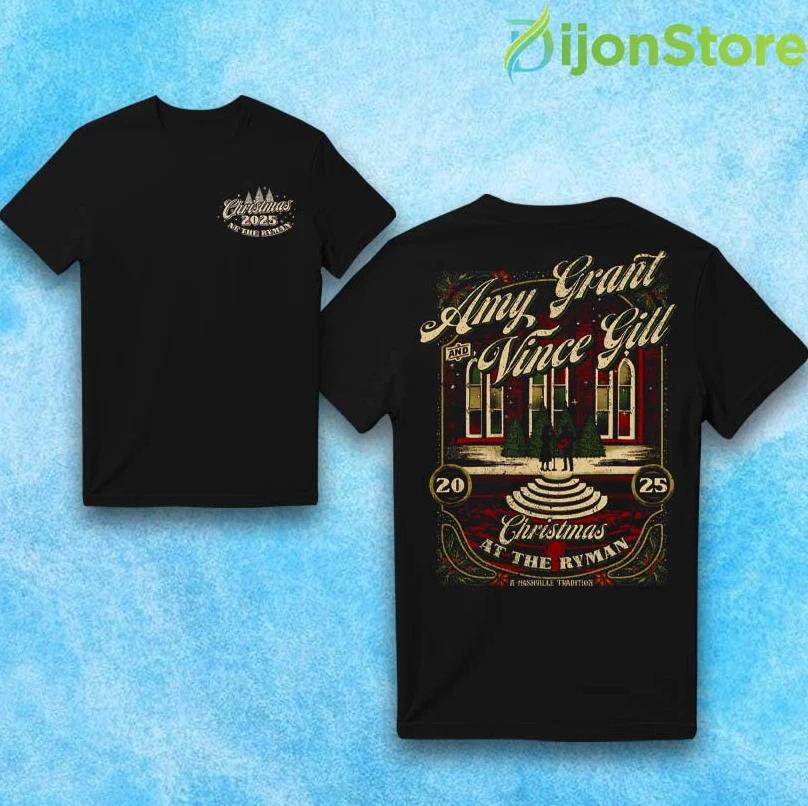 Amy Grant & Vince Gill Christmas Tour 2025 T-Shirt – Official Holiday Concert 3XL