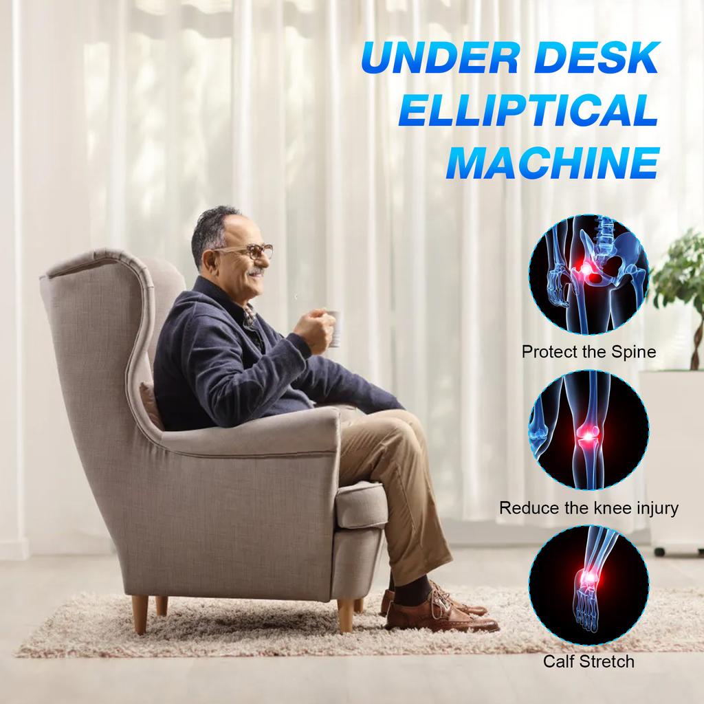 Maszyna eliptyczna pod biurkiem, elektryczna, pedałowa, do ćwiczeń na siedząco, z pilotem zdalnego sterowania, do biura domowego