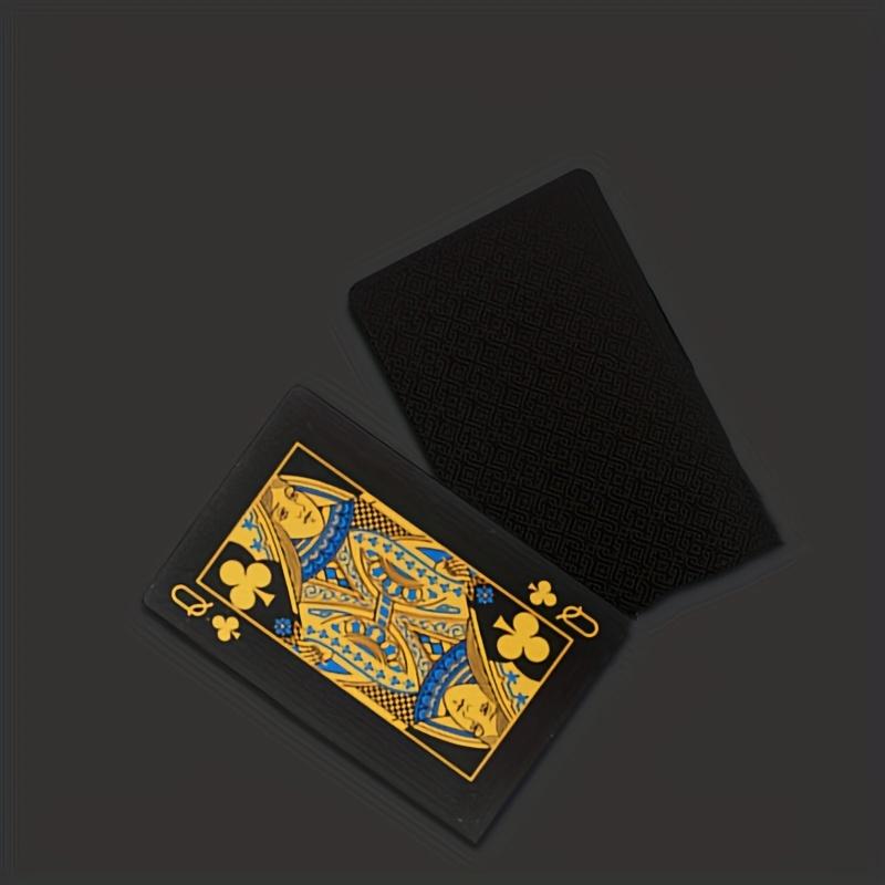 Deck of Playing Cards and 7 Dice Set  Plastic Waterproof and Wear-resistant Playing Cards  Silver and Black Two-color Multi-Sided Numerical Dice