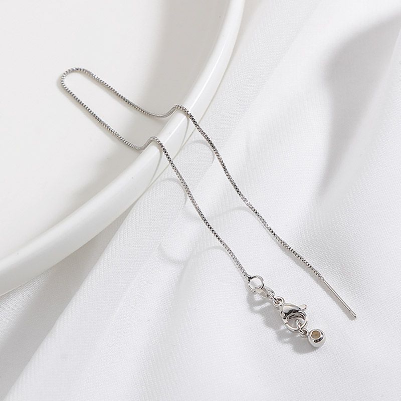 

14 K18k Gilded Needle Box Chain Universal Bracelet Beads of Necklace Jewelry Handmade DIY Ingredients Accessories White gold universal box bracelet 21cm(1 Article)