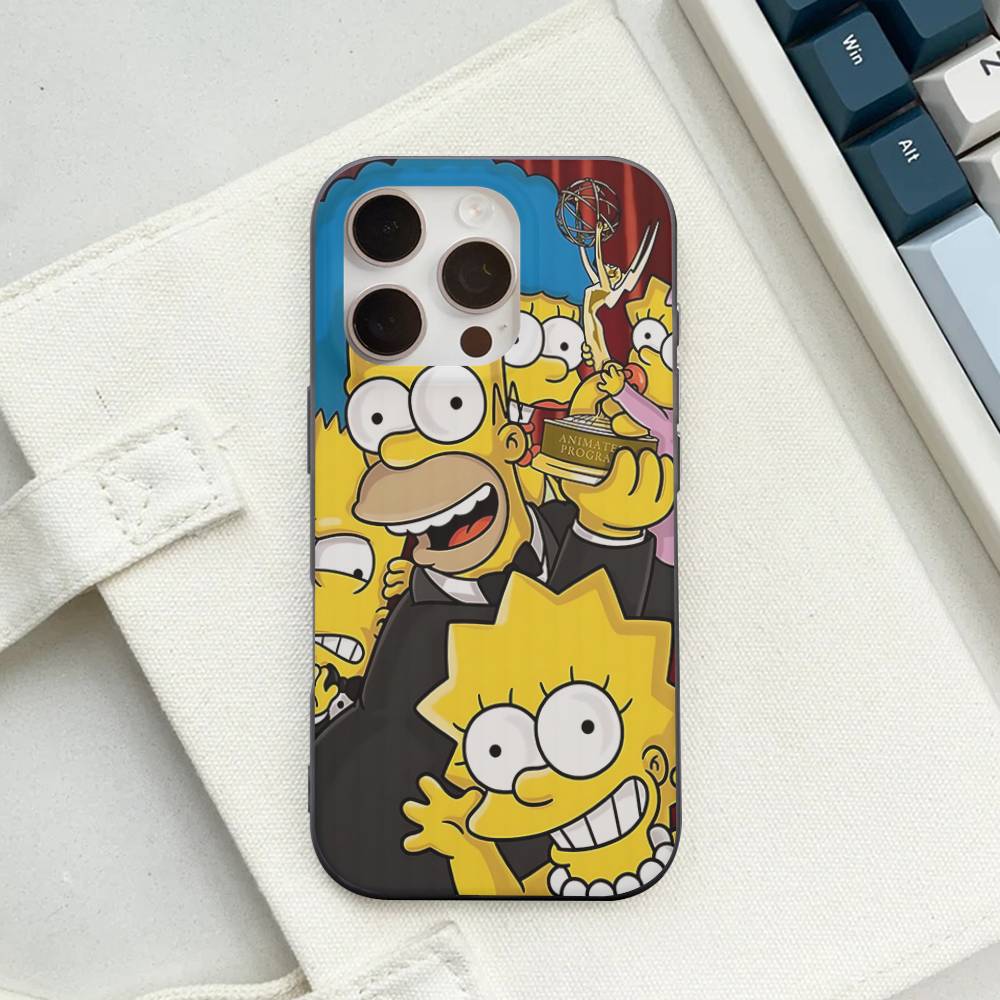 

Смешной мультяшный S-Симпсоны для iPhone 16 15 14 13 12 11 17 Pro Max Plus Волновой гофрированный чехол для телефона Защитная крышка от падения iPhone 14 plus