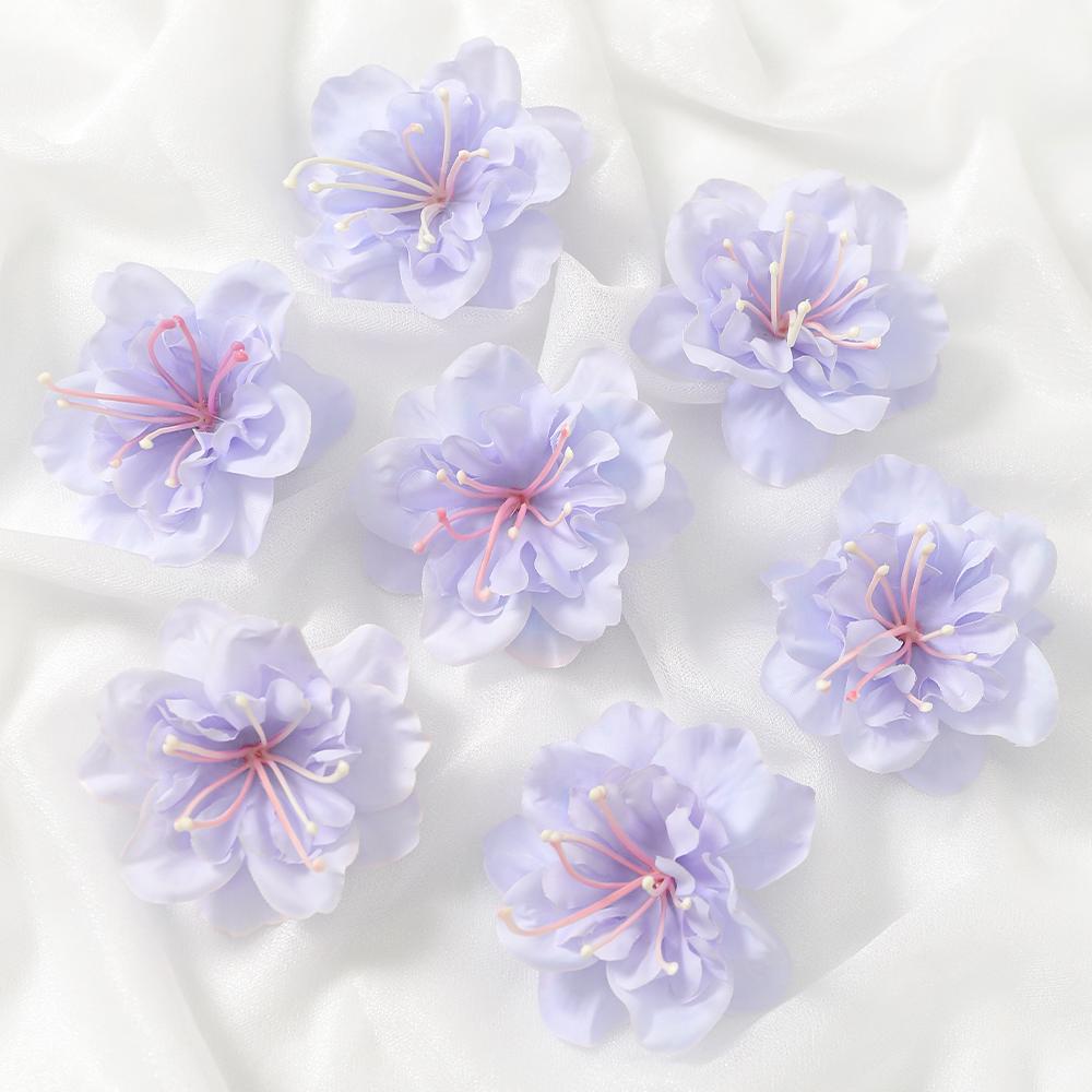 

10PCs Artificial Flowers 5cm Fake Flowers Head for Home Decor Wedding Decoration DIY Bride Hair Wreath Craft Gifts Accessories