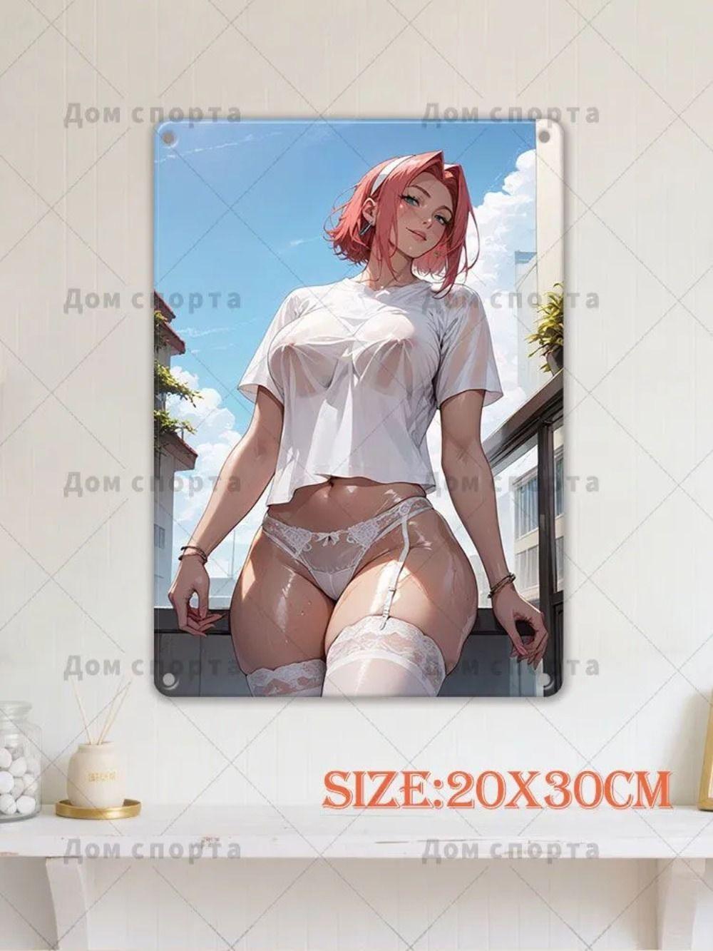 

Настенная картина Аниме Девушка, подходит для подвешивания на дверь гаража, в спальню, в прихожую, 30x20 см
