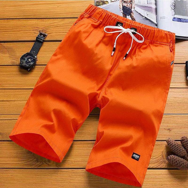 Men's Cotton Linen Shorts Beach Pants Male Summer Breathable Solid Color Trousers Fitness Streetwear