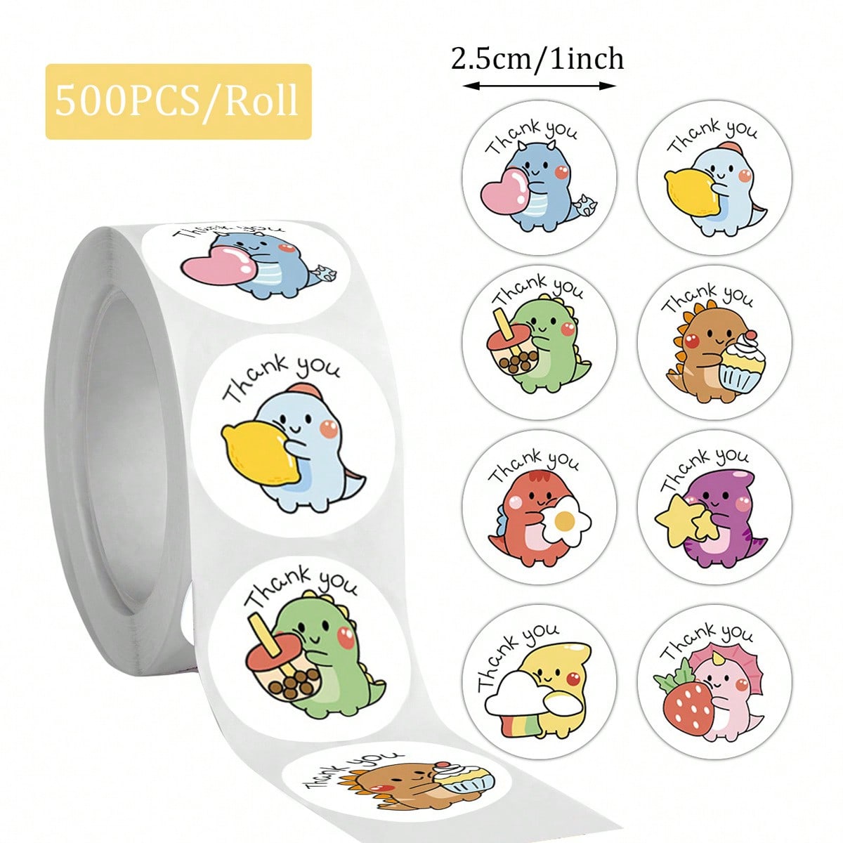 Cartoon animals  Thank you  self-adhesive sticker, cute cat, teacher reward, handmade sticker