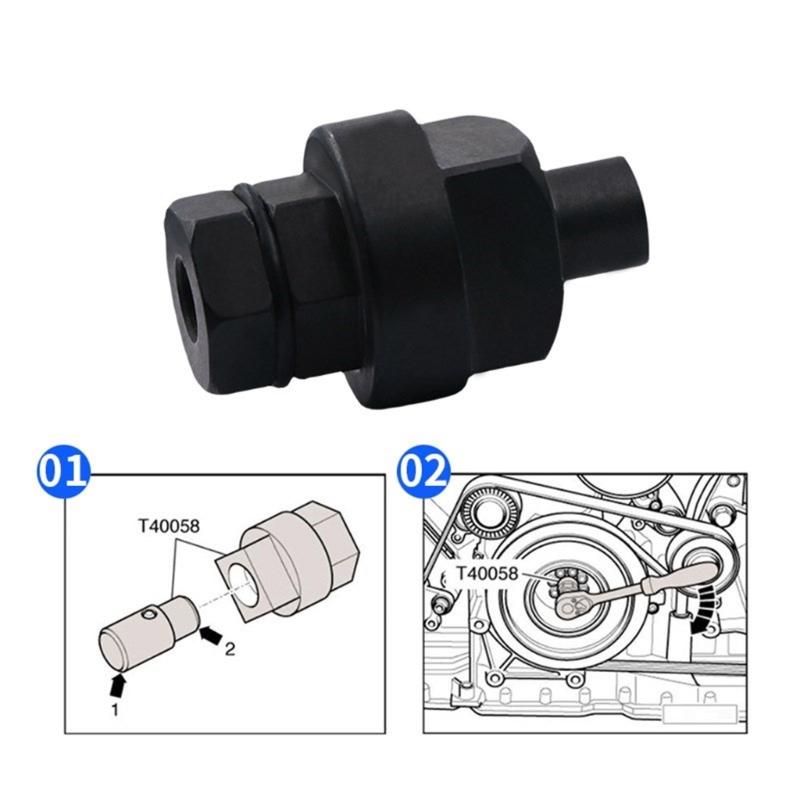 T40058 Veivakseldreiesokkel for 6-sylindret 2.4-liters motor Veivaksel Kamaksel Kile Dreiesokkel Adapter