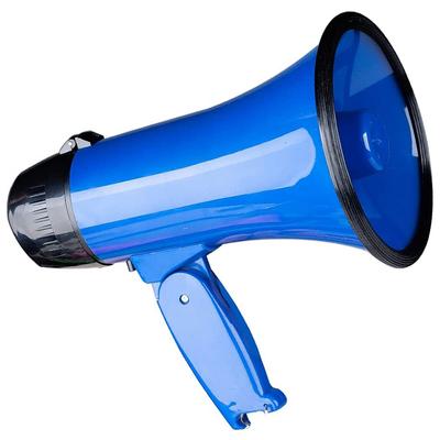 25 Watt Compact Megaphone Speaker Pa Bullhorn - With Built-in Siren, Voice Recorder, Bottle Opener,blue