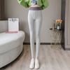 New Autumn and Winter Fleece Pants Wear Gray Leggings, Women Wear High Waist Large Size Fat Mm Small Foot Long Johns Cotton Pants