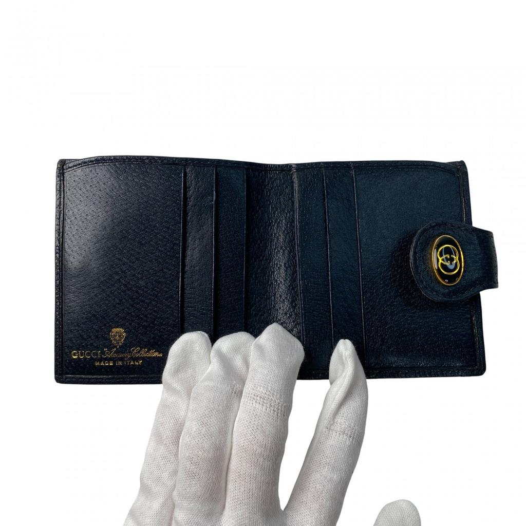 Used GUCCIBifold Wallet Navy leather/PVC Women