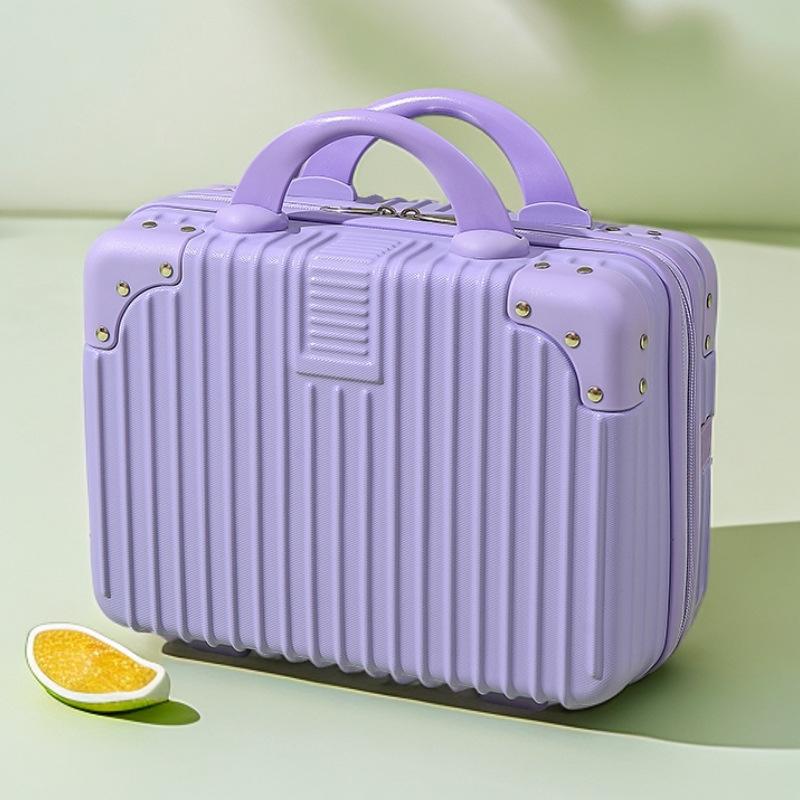 Small Suitcase, Mini Makeup Case 14-Inch Compact Case Souvenir Carry-On Storage Lockable Carry-On Cosmetic Bag