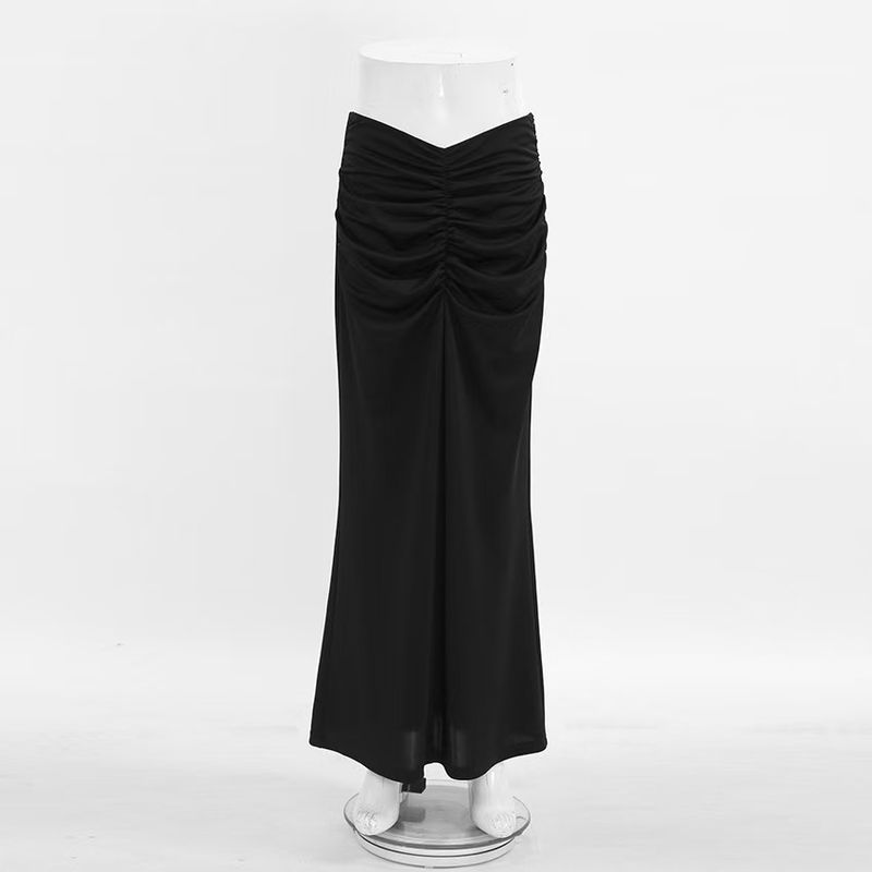 

New Russian Autumn Sexy Slim fit Fishtail Skirt High Waisted Fish Tail Skirt Black L
