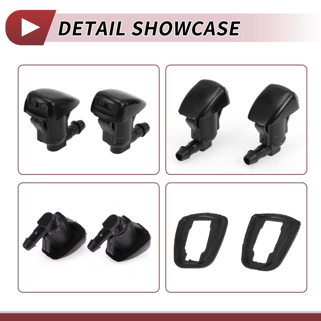 HEROFFIX Toyota Camry 2002-2006 Front Window Nozzles Window Wiper Nozzle Wiper Washer Jet No.85381AA042 Black Plastic