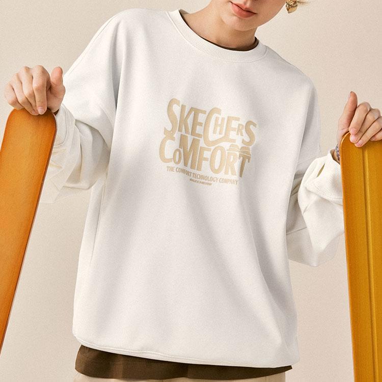 Skechers Warm And Cold Resistant Sports Casual Commuter Pullover Crewneck Sweatshirt Unisex Sweatshirt L325U084-0074
