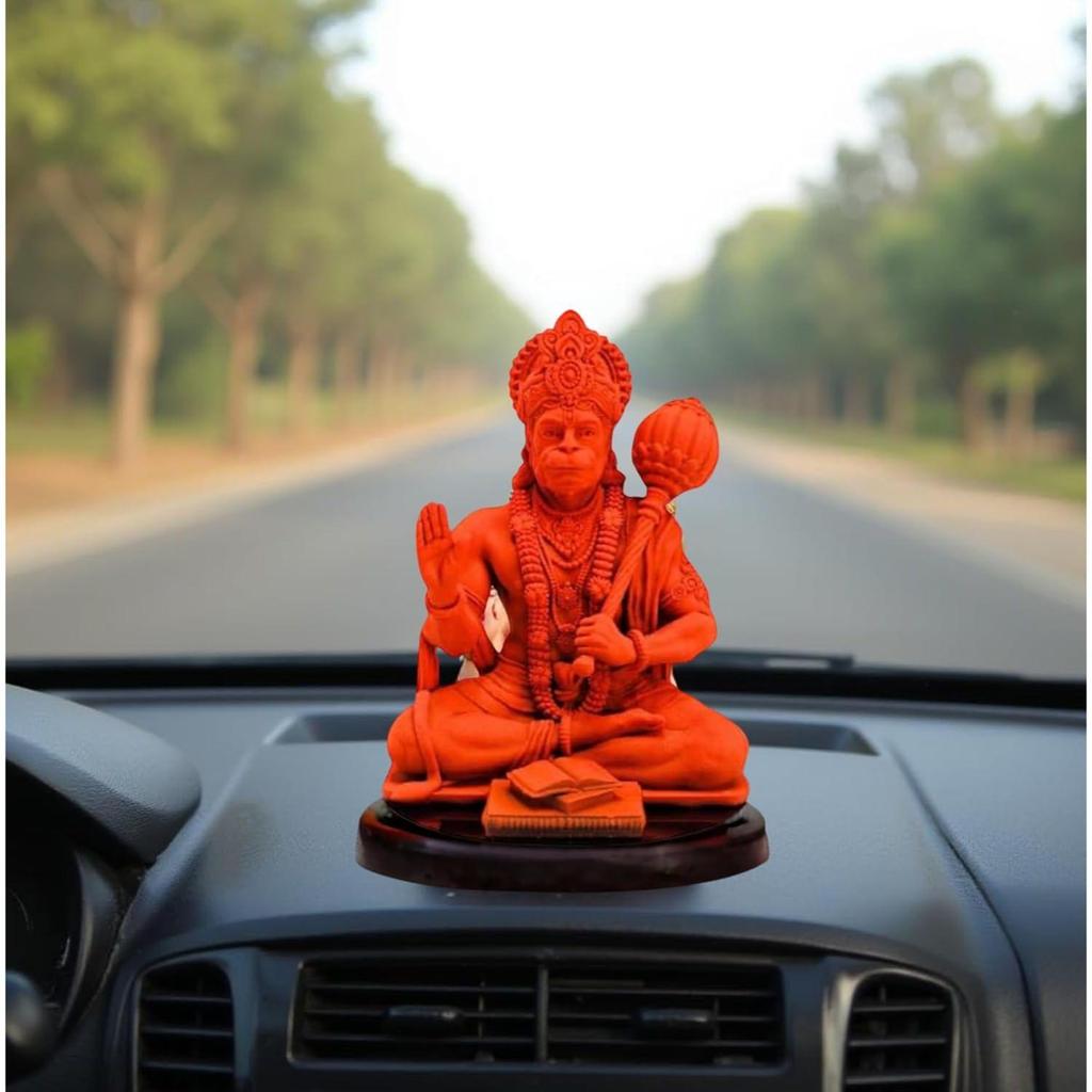 Bahubali Hanuman Ji Murti for Car Dashboard, Lord Hanuman Idol Statue for Home Decoration and Puja, Made with Resin