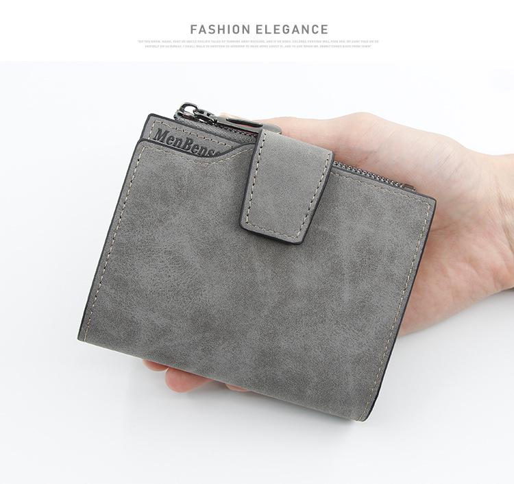New Women's Large-Capacity Frosted Leather Wallet with Zipper, Buckle, and Multi-Card Slots
