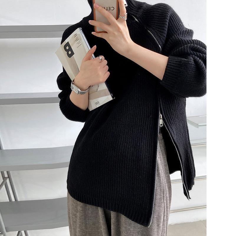 YYFS Women's Fashion Casual Fall Winter Solid Color Print Long Sleeve High Neck Tops Women's Clothing Woolen Knitwear Sweaters