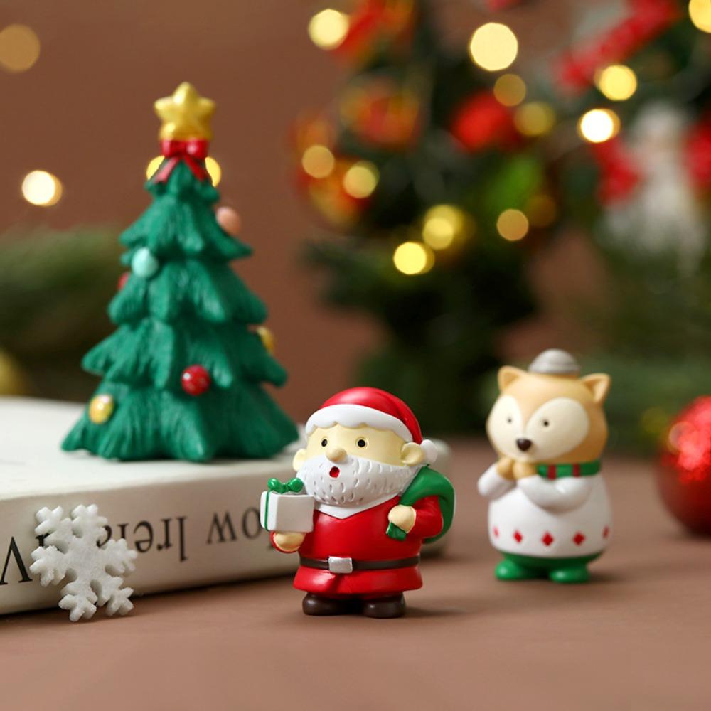 Resin Christmas Animal Figurine Creative Table Decoration Resin Crafts  New Year
