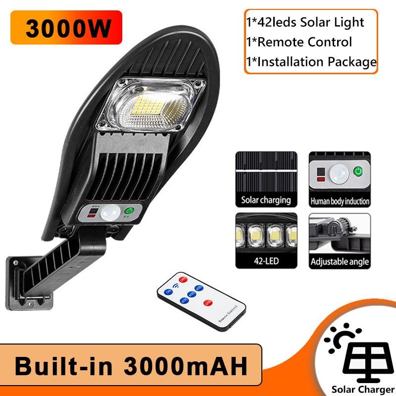 10000W vylepšené 168LED solární pouliční světlo Venkovní vodotěsná LED pro zahradní stěnu Nastavitelný úhel solární lampa Vestavěná 10000 mAH