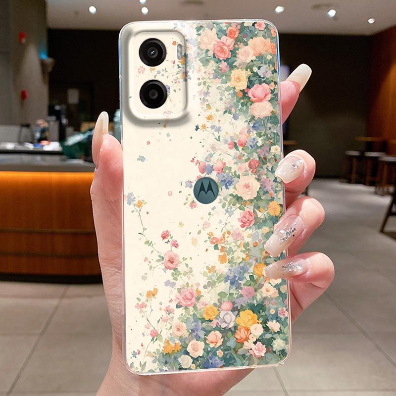 For Motorola Moto G05 E15 Case 2024 Fashion Butterfly Flower Clear Soft Silicone TPU Capa Phone Cover For MotoG05 MotoE15 Fundas