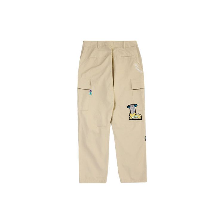 Li-Ning Steven Harrington Co-Branded Cartoon Embroidery Straight Casual Pants Unisex Bottoms Khaki AKXR479-1