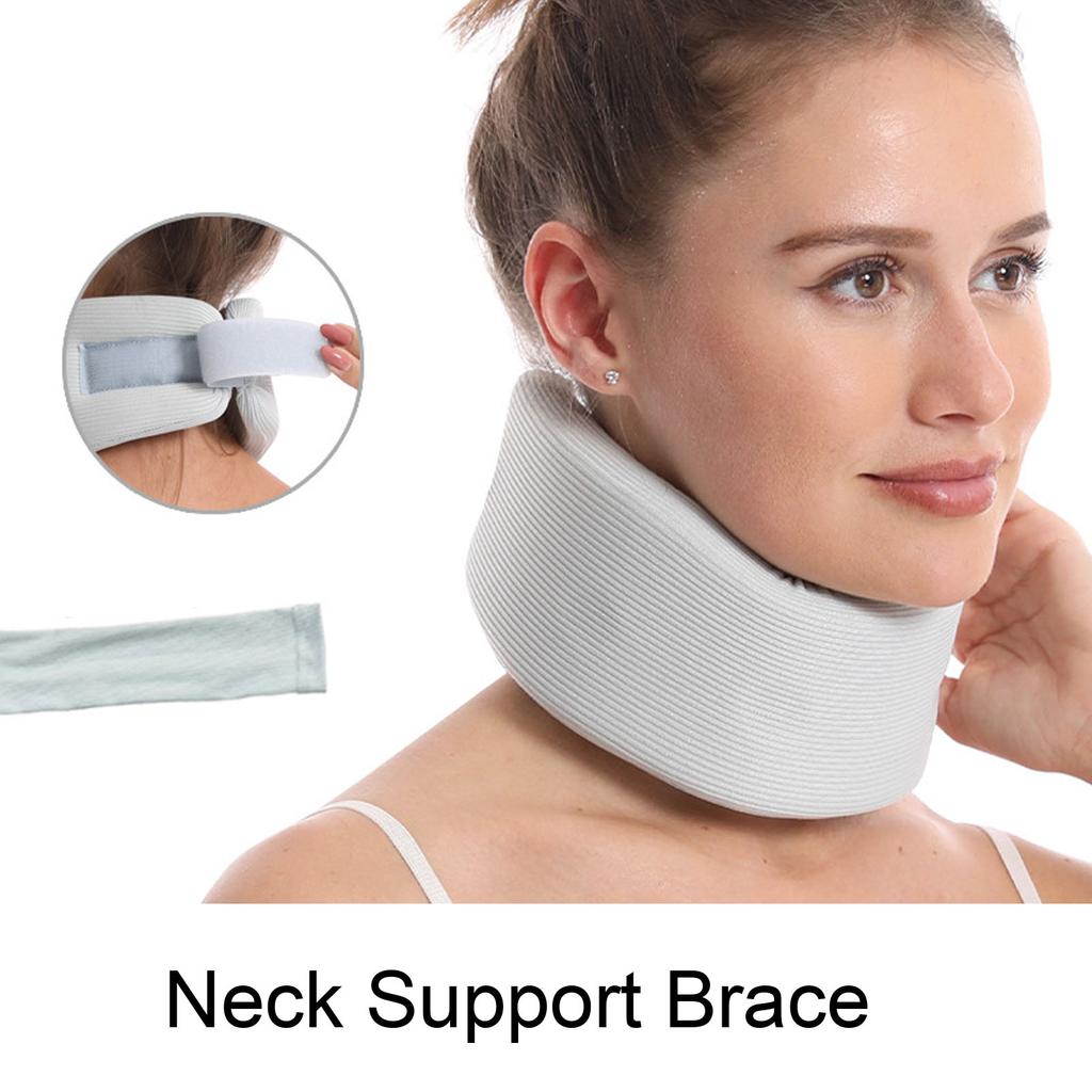 Cervical Collar with Neck Brace Cover Soft Breathable Neck Support Brace Relieves Spinal Pain for Man Woman Grey