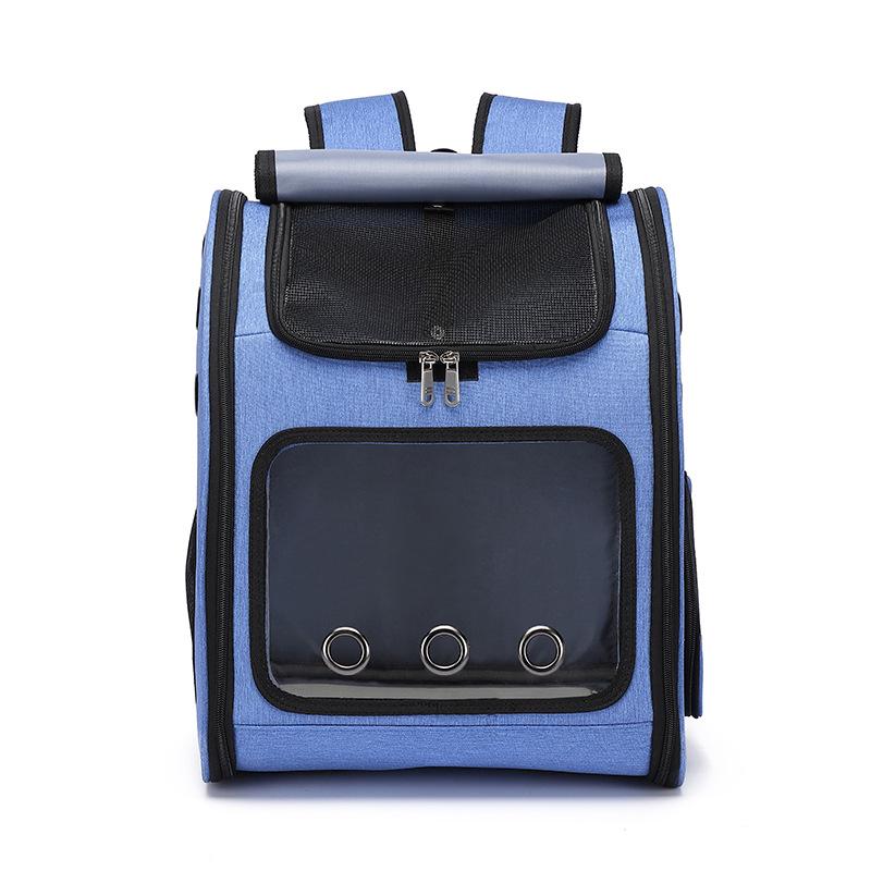 Portable Large-Capacity Breathable Foldable Cat Travel Bag синий