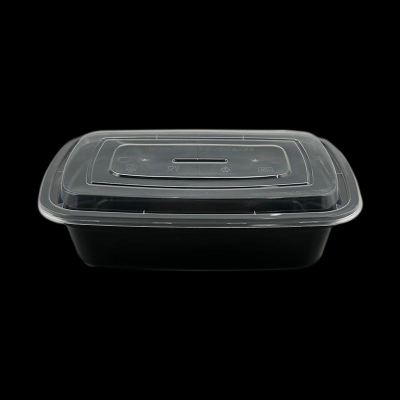 

Прямоугольные одноразовые контейнеры для еды на вынос объемом 1250 мл с крышками.